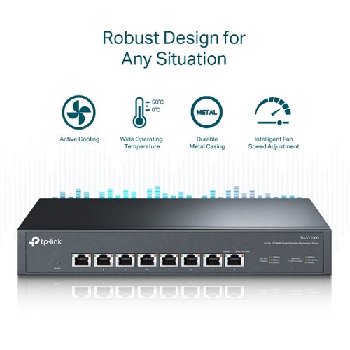 Tplink TL-SX1008 10G Gbe 8 Port Unmanaged Switch Hub Desktop Rackmount N