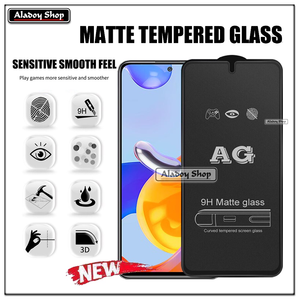 Paket 3IN1 Tempered Glass Layar Matte Anti Glare XIAOMI REDMI NOTE 11 PRO Free Tempered Glass Camera dan Skin Carbon