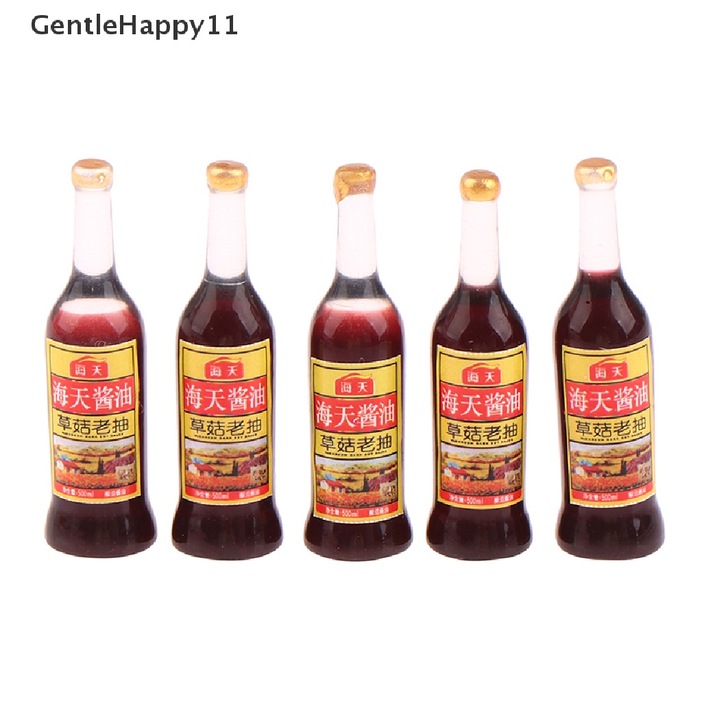 GentleHappy 5pcs Miniature Dollhouse Kitchen Condiment Oil gar Soy Sauce Detergent Model id