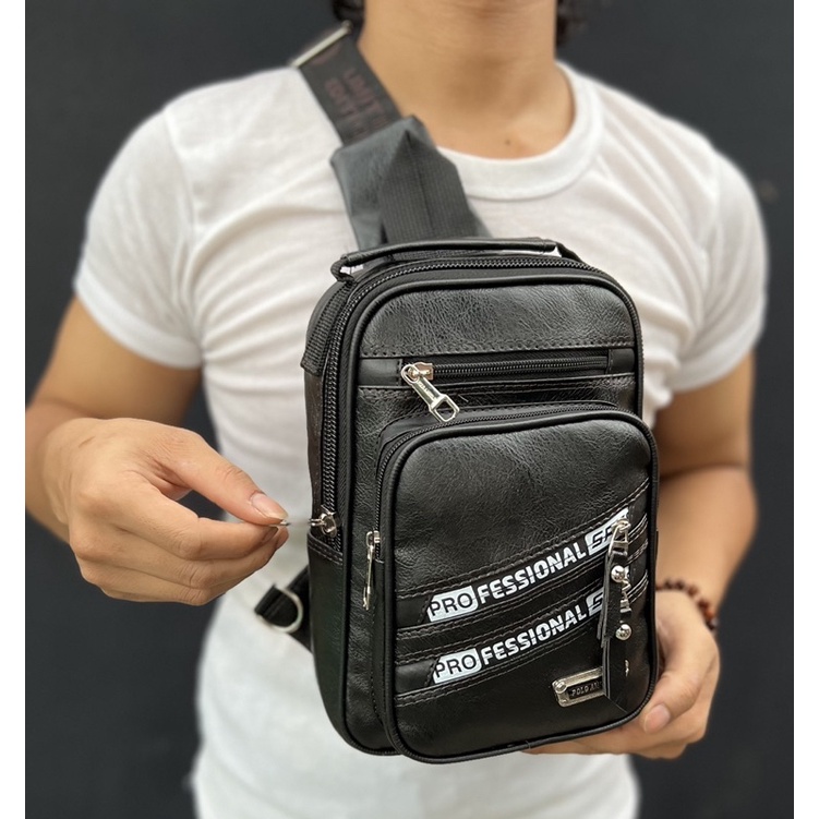 TAS SELEMPANG TAS SLINGBAG BAHAN KULIT PU WATERPROOF ORIGINAL POLO AMSTAR