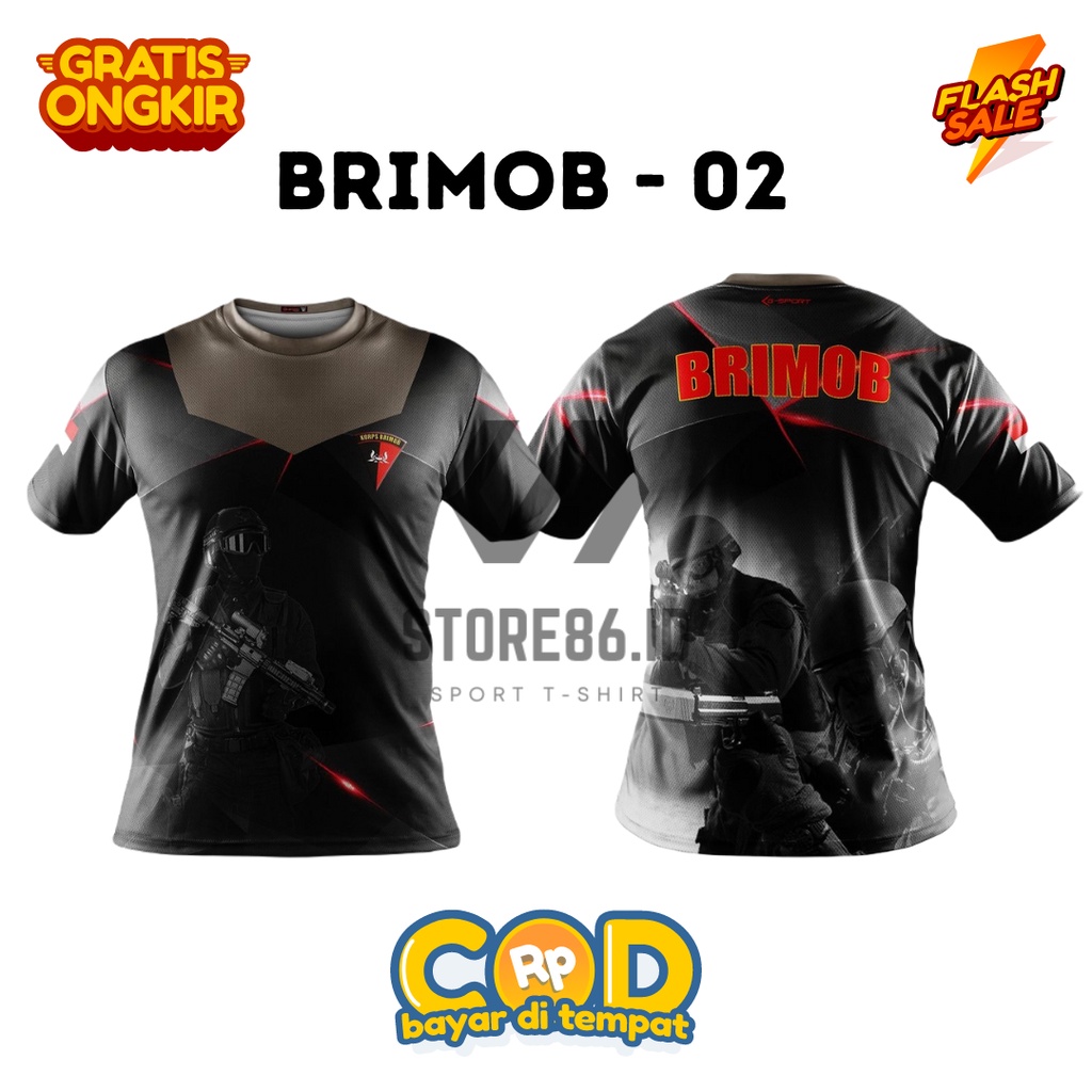 Kaos Brimob - 02 Dryfit/ Jersey Brimob Drifit / Kaos Brimob fullprint Bahan Drifit / FULL PRINTING