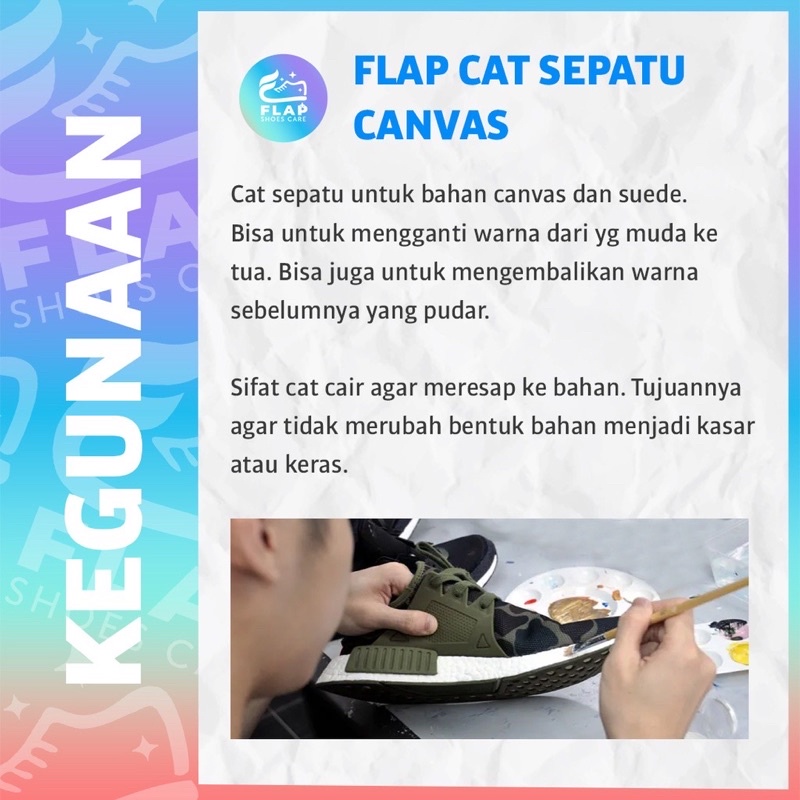 FLAP Shoes Cat Sepatu Kanvas Water Based Permanen Anti Air 100ml