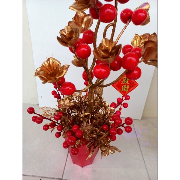 Pohon Imlek FaChaiShu Ceri Jeruk / Artificial CNY Flower / Pohon Imlek Kelinci / Hampers Imlek 2023