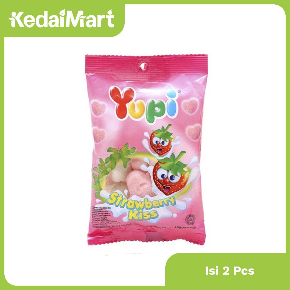 

Yupi Strawberry Kiss Mini Bag Isi 6 x 50 Gram