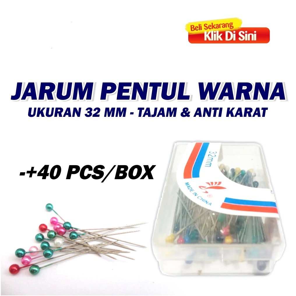 [TERLARIS] Jarum Pentul 1 Box Besar - Jarum Pentul Kecil Mini / Peniti Hijab Kekinian / Jarum Pentul Hijab Cantik Stainless Anti Karat / Jarum Jahit - Warna Warni