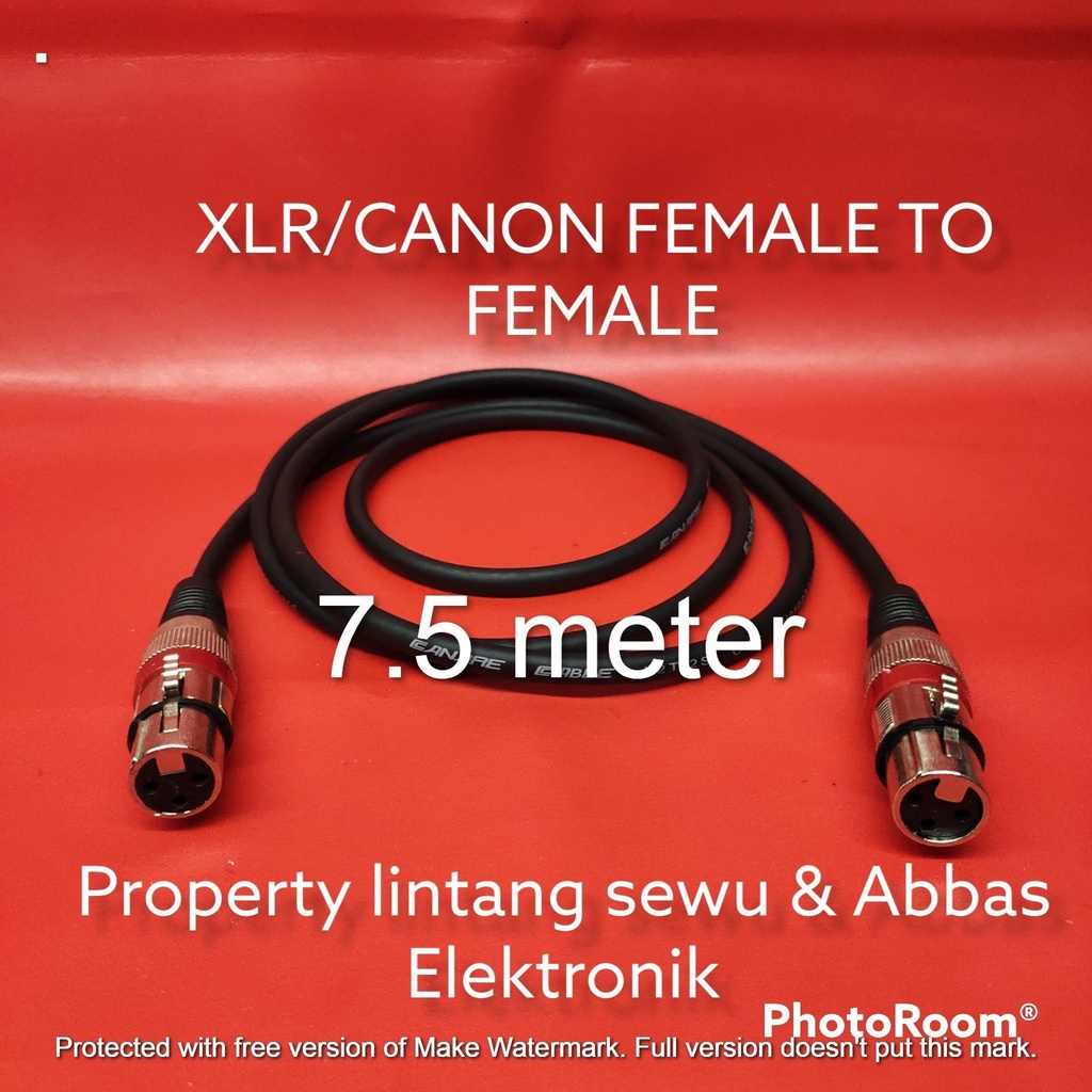 KABEL JEK XLR CANON FEMALE TO CANON FEMALE 7.5 METER