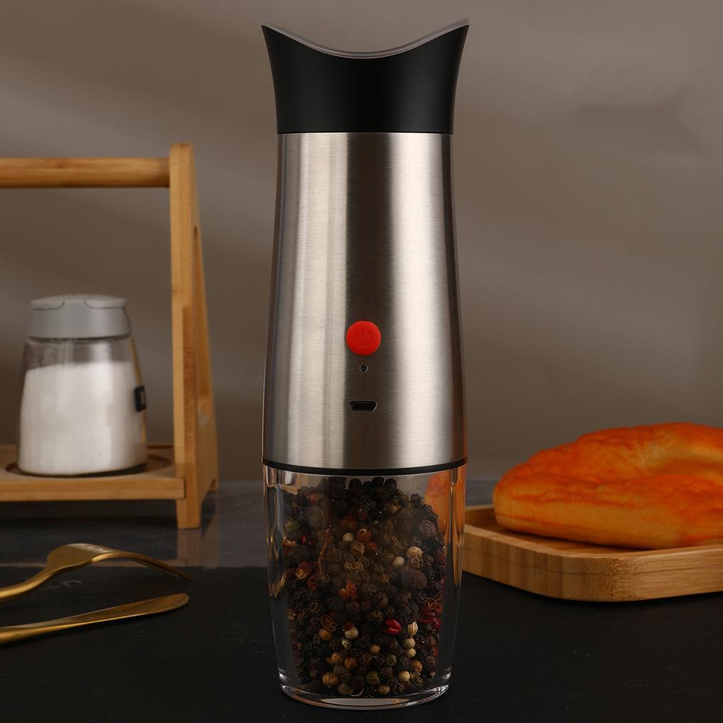 Abs 140ml Stainless Steel Elektrik Salt Pepper Grinder Sensor Gravitasi Dilepas Dicuci Mill Alat Penggiling Dengan Lampu LED