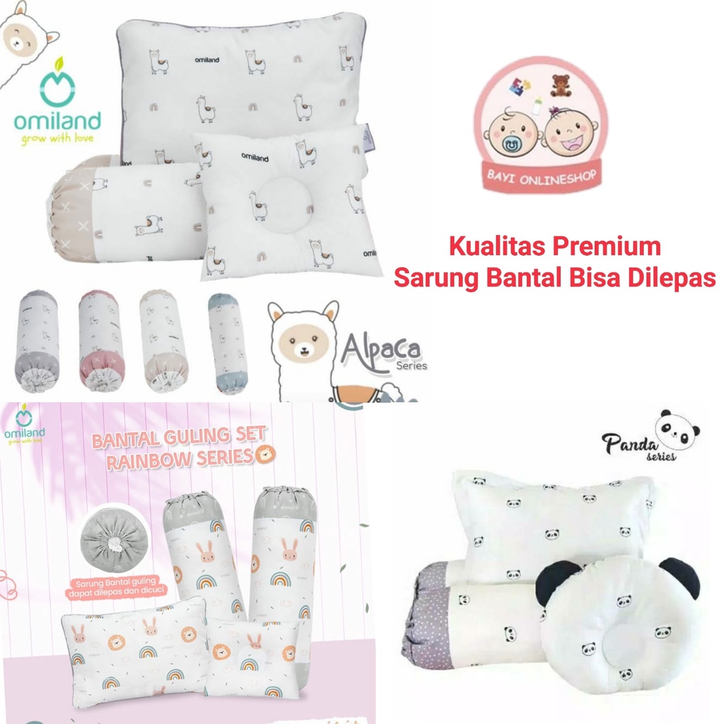 BANTAL GULING SET PEANG PANDA OMILAND  OWB1142 ABU ABU - BAYI ONLINE SHOP