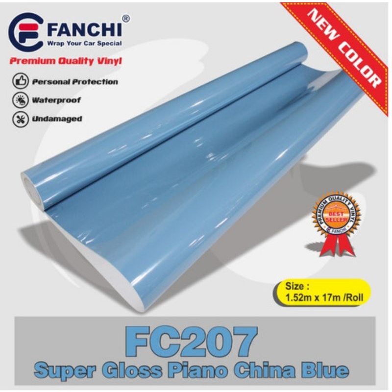 Sticker Fanchi FC207 Piano China Blue Super Gloss Glossy Premium Wrap