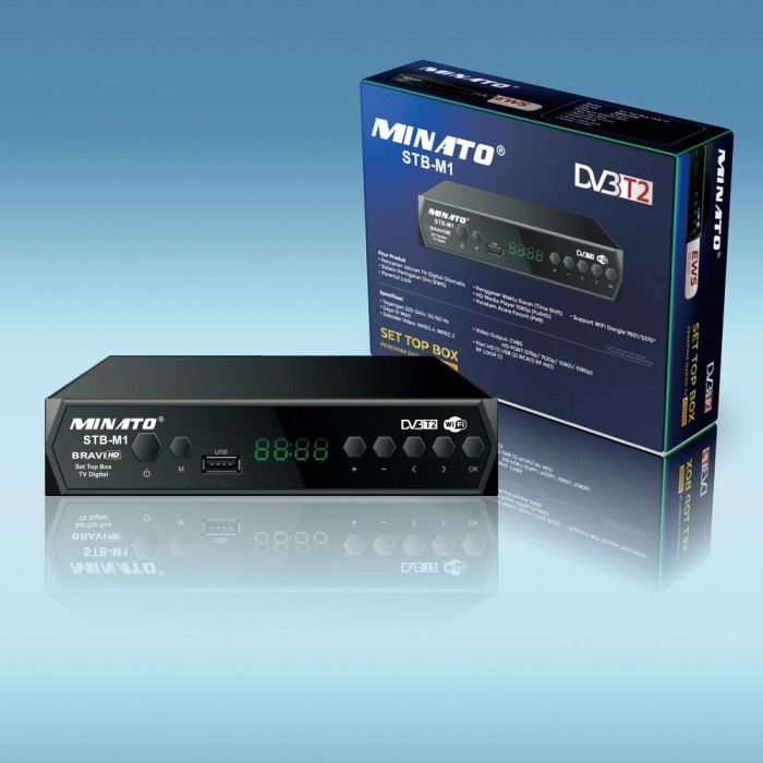 STB MINATO Set Top Box TV Digital Receiver Penerima Siaran DV3T2