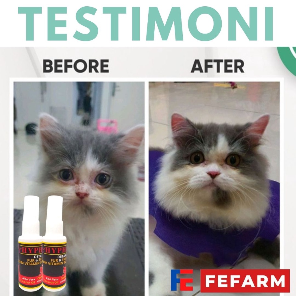 Penumbuh Bulu Kucing Vitamin Spray HYPOCAT Penumbuh dan Anti Rontok Bulu Kucing Spray Herbal Hair Tonic Spray FEFARM