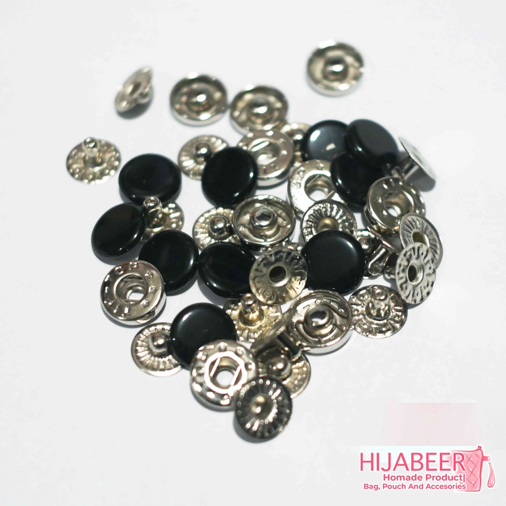 Kancing Jepret / Snap Button Hitam 12mm /10 Pcs