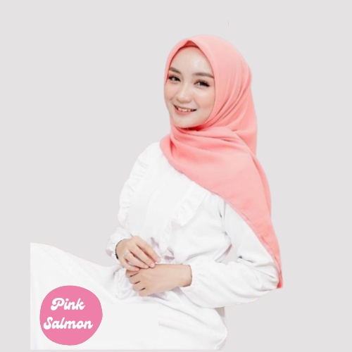 [ COD ] New 60+ Warna Daily Hijab Bella Square | Hijab Segi Empat Double Hycount | Hijab Segi Empat Bella Square-PINK SALMON