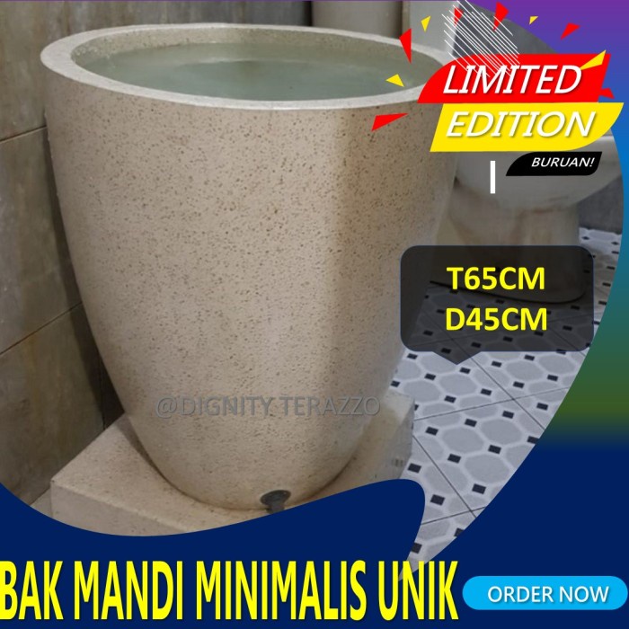 Bak Bak Mandi Teraso Marmer Minimalis Keramik Batu Alam Dignity Terazzo