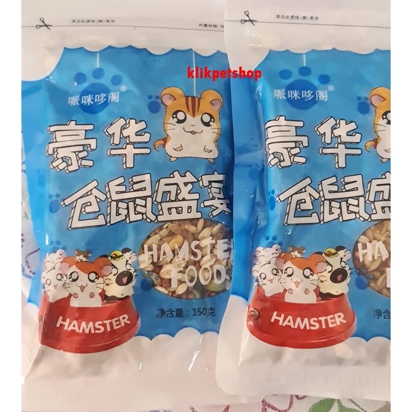 H2 Makanan Hamster Food 150g Biji Bijian Nutrisi Lengkap