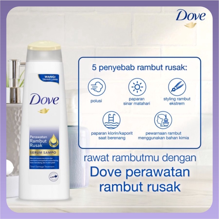 Dove | Serum Shampo 135ml | Perawatan Rambut Rusak | Total Damage