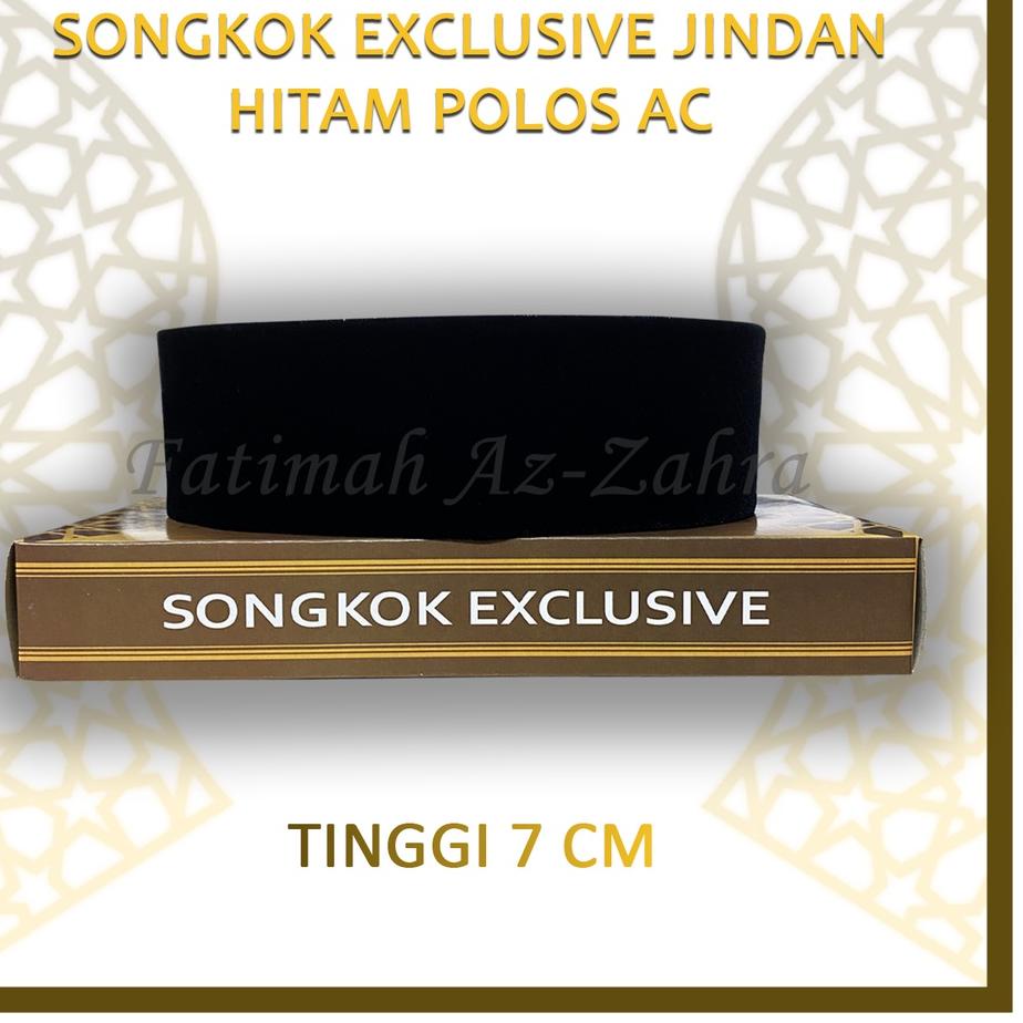 Termurah Peci Songkok Kopiah Jindan Exclusive Hitam Tinggi 7 Cm