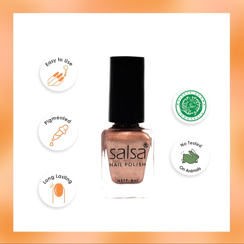 SALSA Glam Nail Polish - Kutek Glitter Tahan Lama Cat Kuku | Paket isi 6