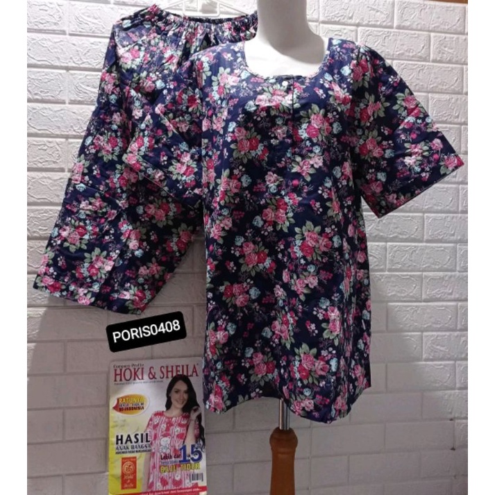 Baju Tidur HOKI &amp; SHEILA XXL jumbo Katun wanita Celana 3/4 (victory flower)