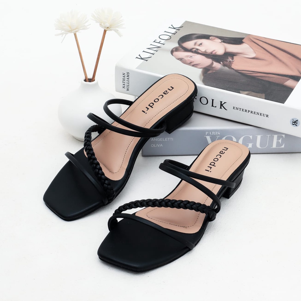 nacodri  NETHA sandal tali kepang wanita || sandal wanita  heels 3cm