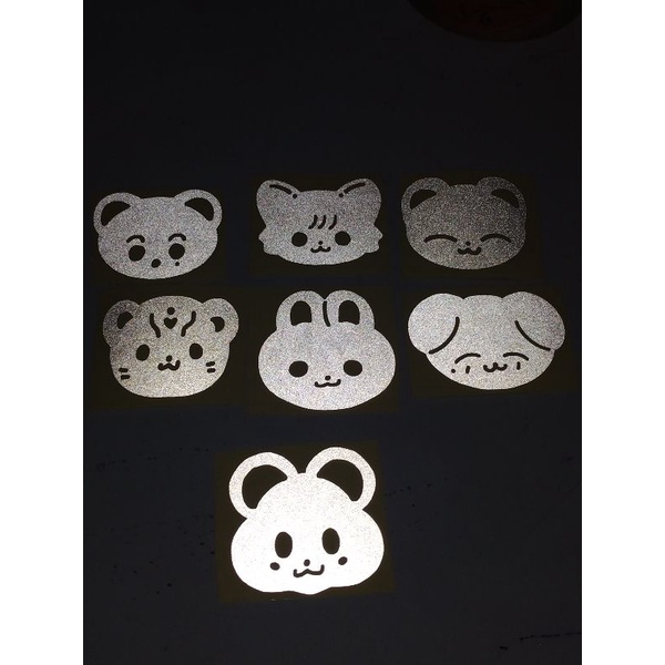 NCT DREAM LIGHTSTICK DECO STICKER REFLECTIVE MEMBER ANIMAL CHARACTER STIKER REFLEKTIF NCT