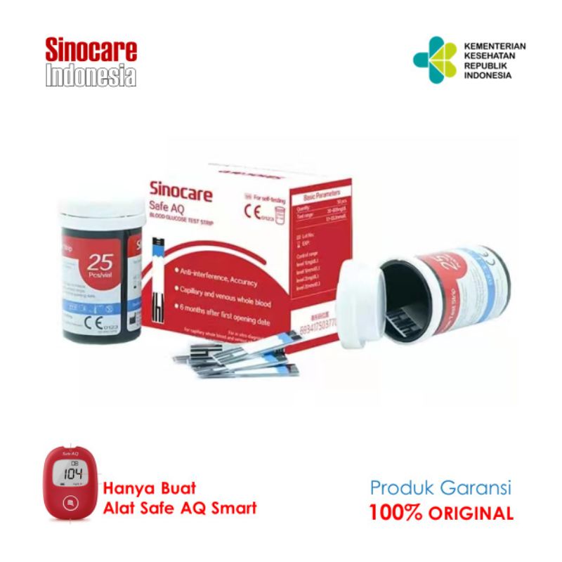 Alat Cek Gula Darah Safe AQ Smart Sinocare &quot;Paket Lengkap&quot;