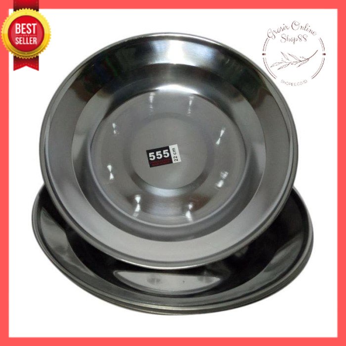 [GOS] C202 - Piring Stainless 20cm ROSH - Soup Plate 20cm