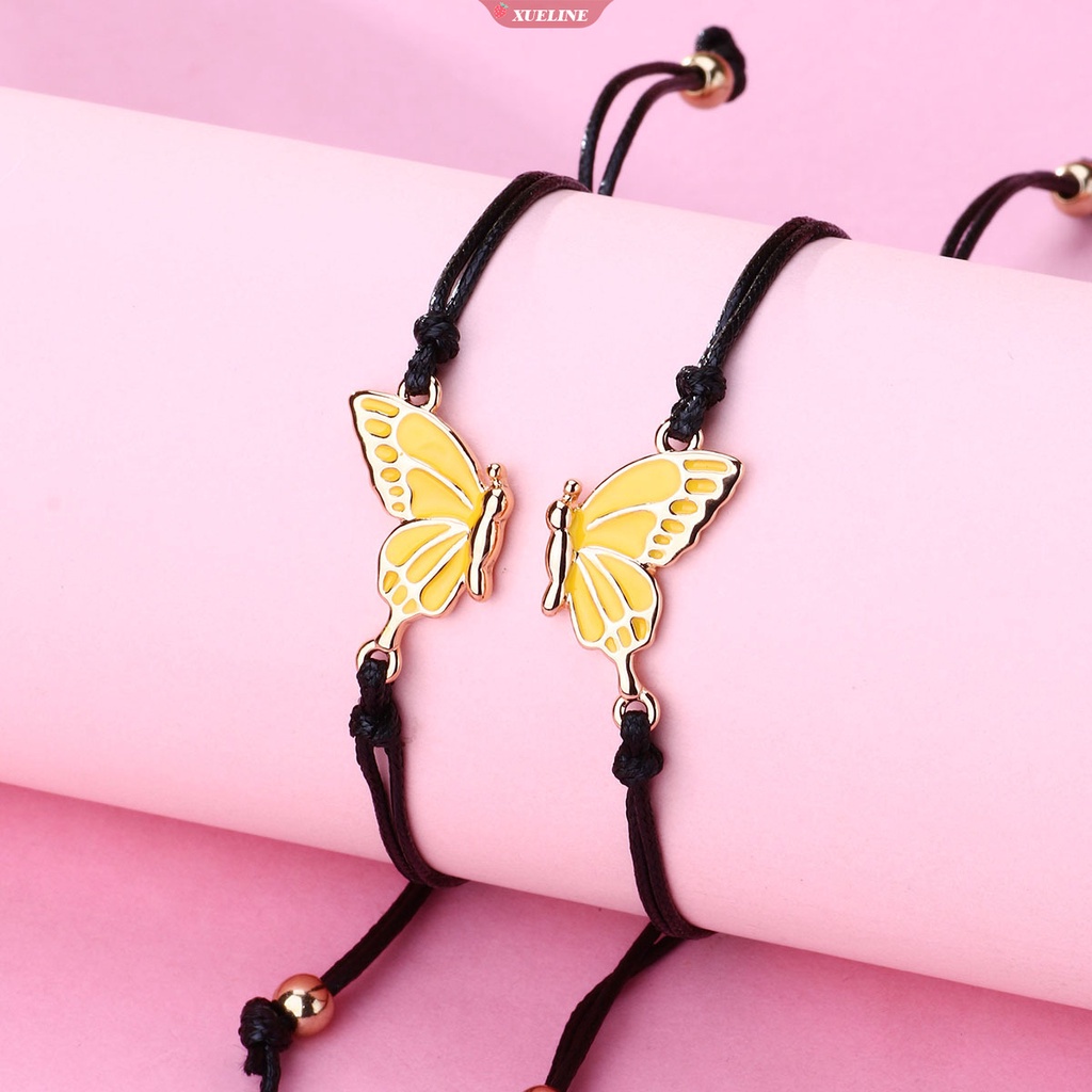 Butterfly best friend Gelang Persahabatan Untuk 2perempuan Emas Dan Perak BFF Senada Sayap Kupu-Kupu Hadiah Gelang Jarak Jauh [ZXL]