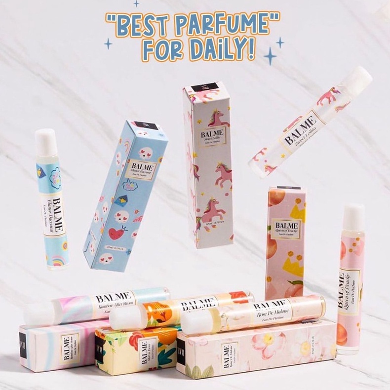 Balme Roll On Parfum Wanita Pria Parfume Farfum Wanita Tahan Lama Dan Wangi 24 Jam Non Alkohol Original 100% 10ml