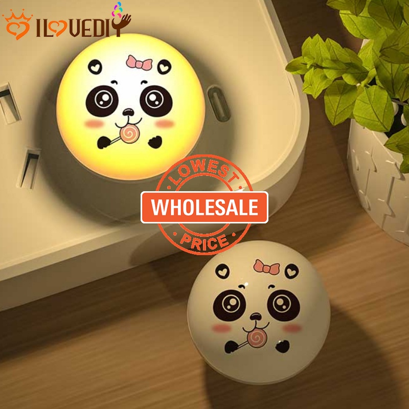 [Harga Grosir] USB Plug Ambiance Lighting Hangat Lucu Panda Lampu Malam Hemat Energi Lampu Tidur LED Pelindung Mata Lampu Baca Cocok Kamar Tidur Lorong Kantor