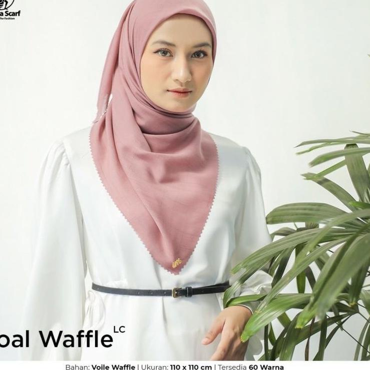 Hijab Voal Waffle Umama Metal Logo | Jilbab Segiempat Voal Waffle Motif Serat Metal Logo By Umama –S