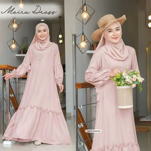 MEIRA DRESS Baju Gamis Wanita Jumbo Ukan L XL XXL XXXL Meira Dress Kekinian Gamis Kondangan 2022