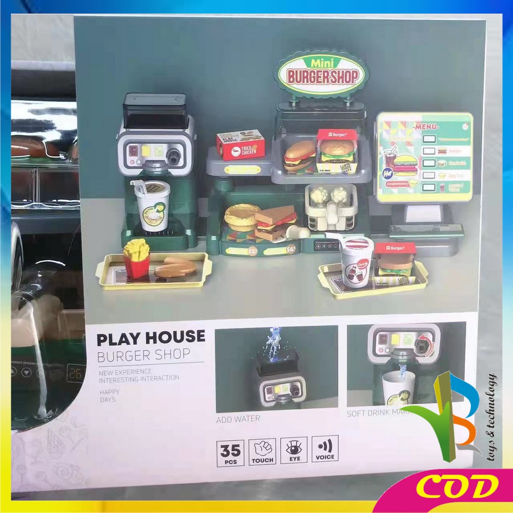 RB-M223 M225 Mainan Mesin Kasir Anak Counter Play house / Mainan Ice Cream Fast Food Dessert Junkfood Pretend Play