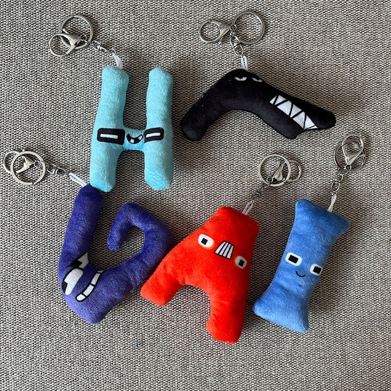 Alphabet Lore Plush Pendant Doll Keychain Toys Baby Educational Toy Home Decor Xmas Gift Pendant Cosplay Props Toys Key Chain Keyring