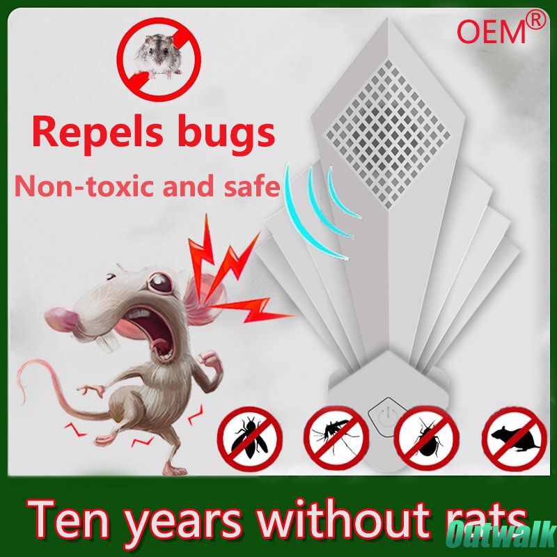 ღ Tidak Beracun Malam Lampu Nyamuk Ultrasonik Pengusir Tikus Repellent Kecoa Cerdas Serangga Ultrasonic Hama Kontrol
