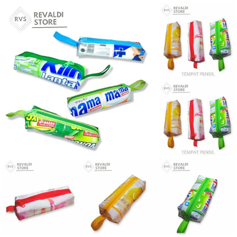 

TEMPAT PENSIL DAUR ULANG PLASTIK/KERAJINAN TANGAN/RANDOM