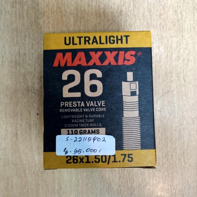 Ban Dalam Sepeda Maxxis 26 X 1.50/1.75 Presta Ultralight