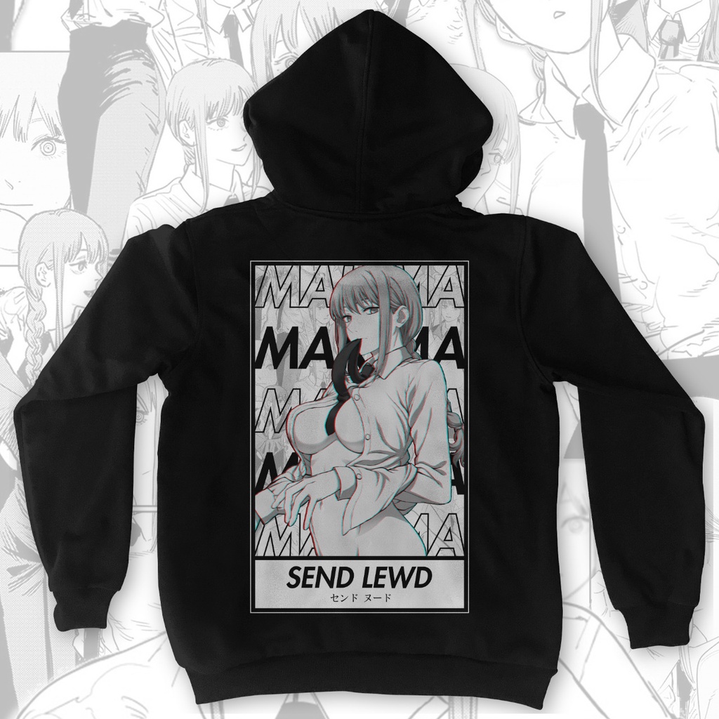 Hoodie Makima Send Lewd Anime Manga Chainsaw Man Premium Unisex