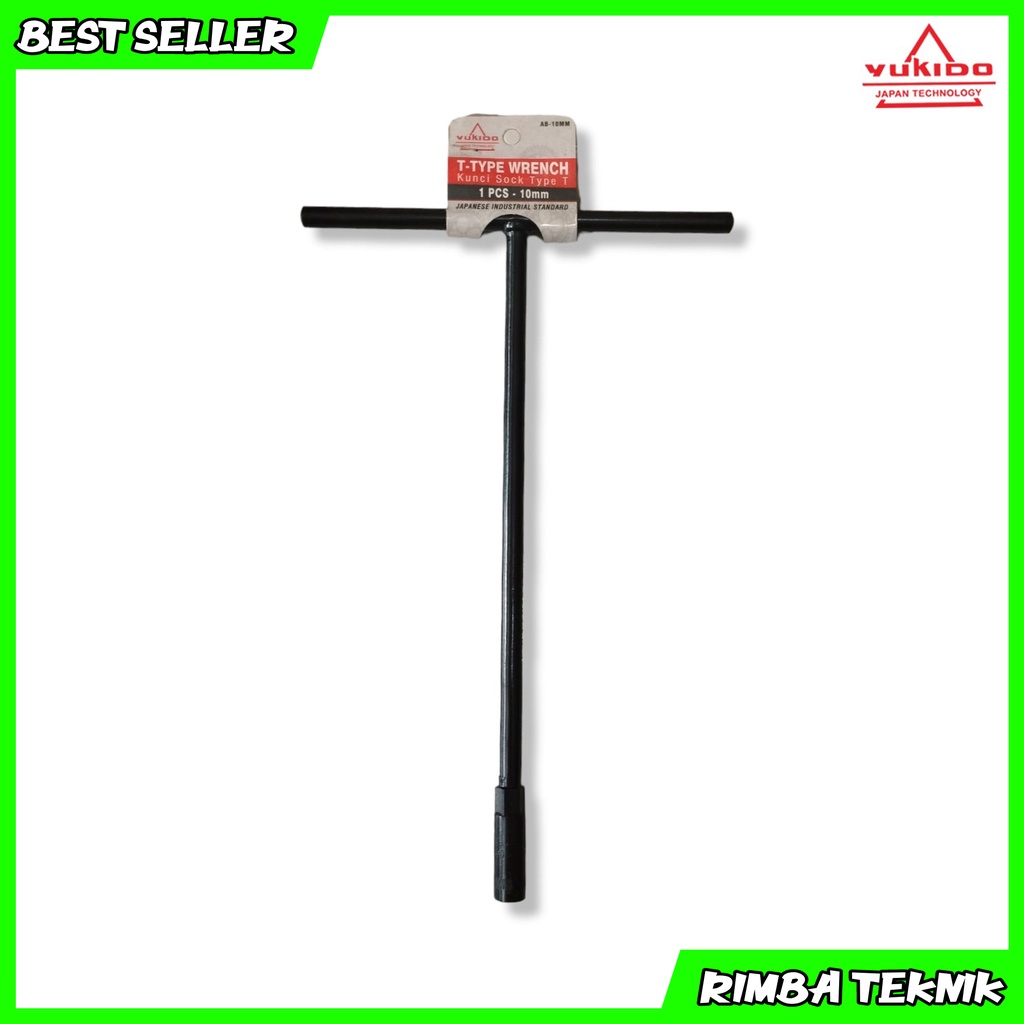 Kunci sock T Hitam 10 mm YUKIDO / Kunci Sok Hitam Yukido Kunci T 10mm T-Type Wrench Termurah