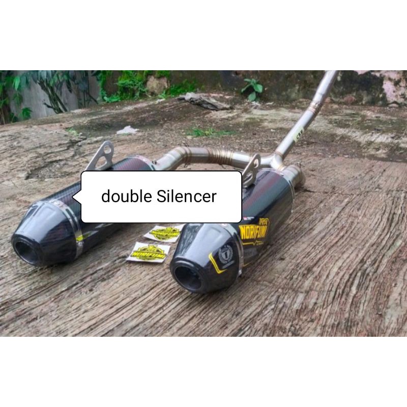 Knalpot double Silencer / double tabung untuk CRF KLX DTRACKER WR.