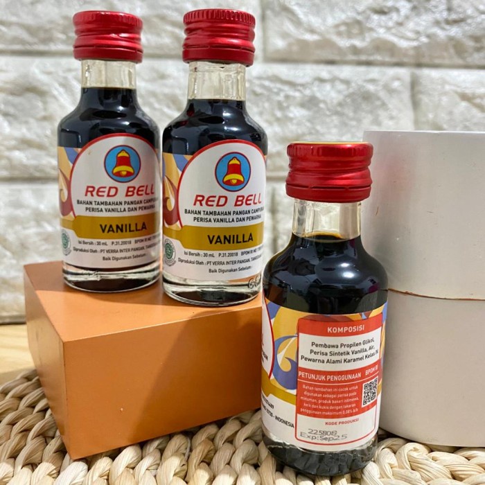 PERISA VANILI CAIR RED BEL RED BELL VANILLA ESSENCE 30 ML