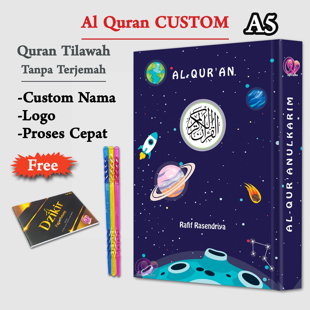 Jual Al Quran Custom Anak Quran Custom Nama & Cover Quran Custom Ukuran ...