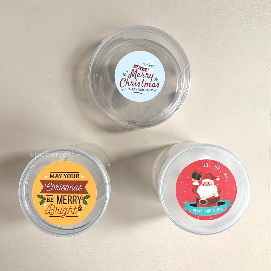 

Sticker Segel Bulat Packaging Toples Cookies Natal / Christmas 6 x 6 cm