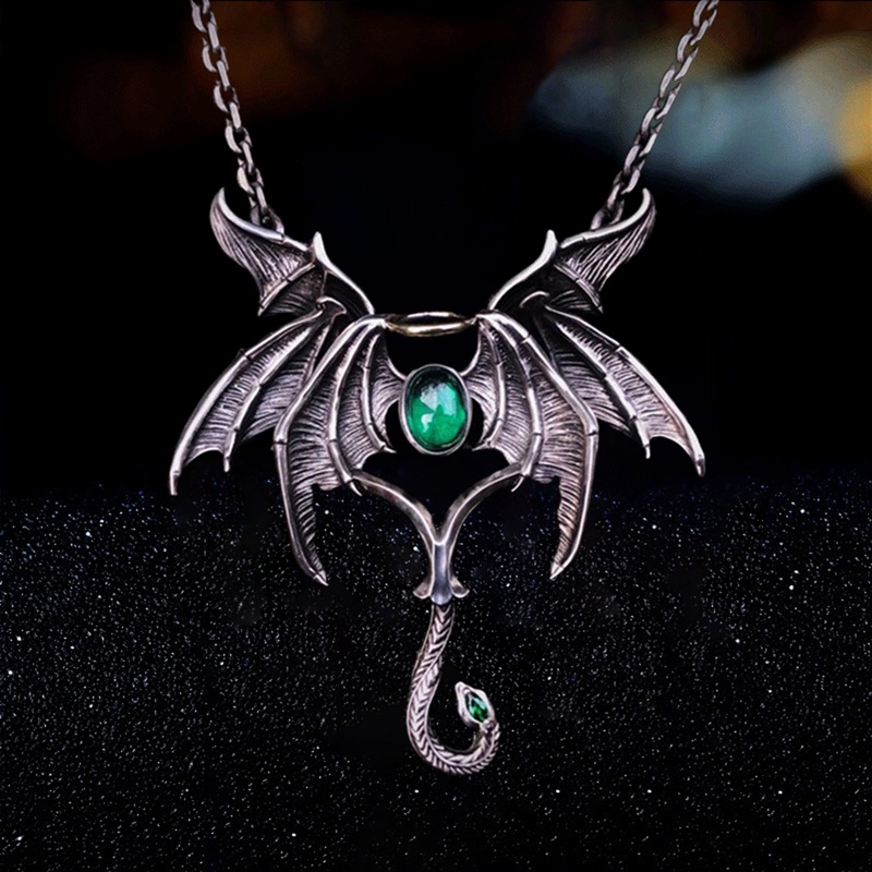 Fancyqube Vintage Halloween Kalung Alloy Kelelawar Hewan Liontin Merah Berlian Imitasi Kalung Untuk Wanita Pria Liburan Pesta Perhiasan Hadiah