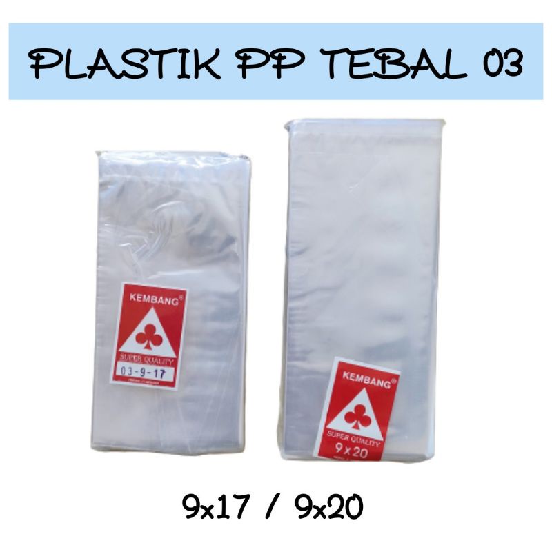 Plastik PP 03 cap kembang 9x17/9x20 super quality 500gram
