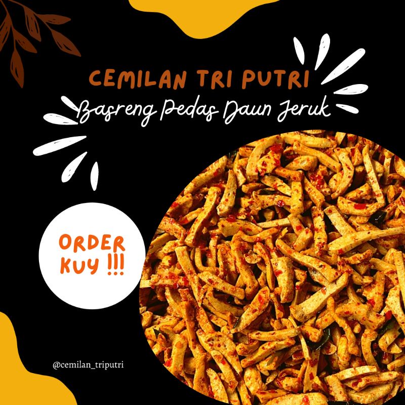 

BasrengPedasDaunJeruk/kemasan100gram/cemilan kekinian