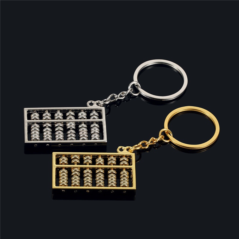 Yamata Gantungan Kunci Model Sempoa Mini Creative Calculator Accounting Special Purpose Tool 8/6 Rows Abacus Keychain Chinese Ancientclassic Style Key Chain