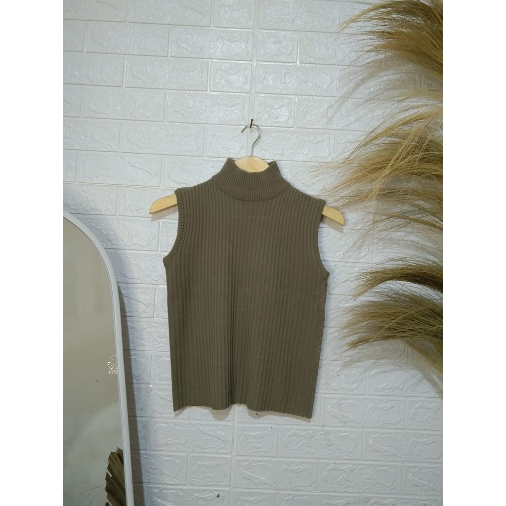 Turtleneck Tanktop Rajut / Kerah Tinggi Tanktop rajut / Inner Manset / Tanktop Daleman / Tanktop Wan