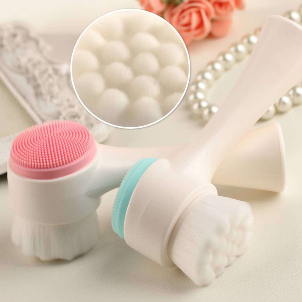 [ COD ] Brush Muka / Alat Pembersih Wajah / Facial Brush Silikon 2in1