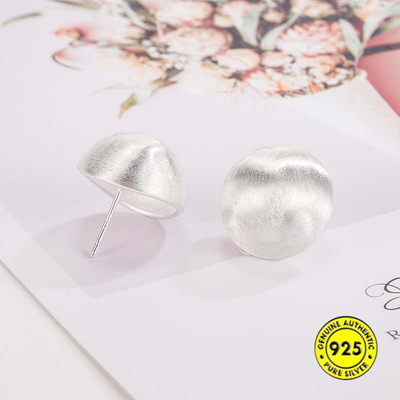 Anting Tusuk Wanita Bola Brushed Frosted U1433